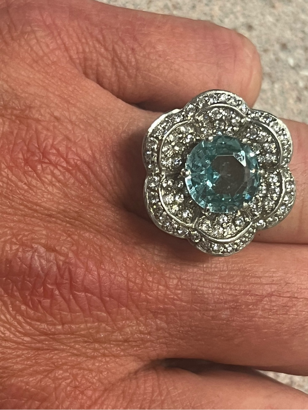 Flower ring 925
